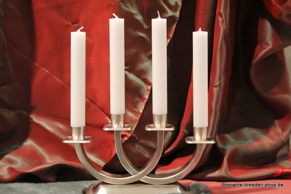 VERKAUFT Kerzenständer für 4 Kerzen - Original Art Deco  - Versilbert - Quist Esslingen