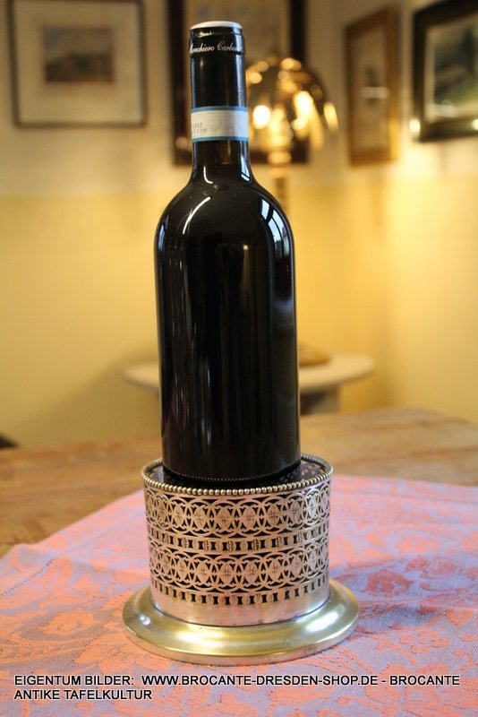 Weinflaschenhalter - Flaschenhalter -  Versilbert um 1900