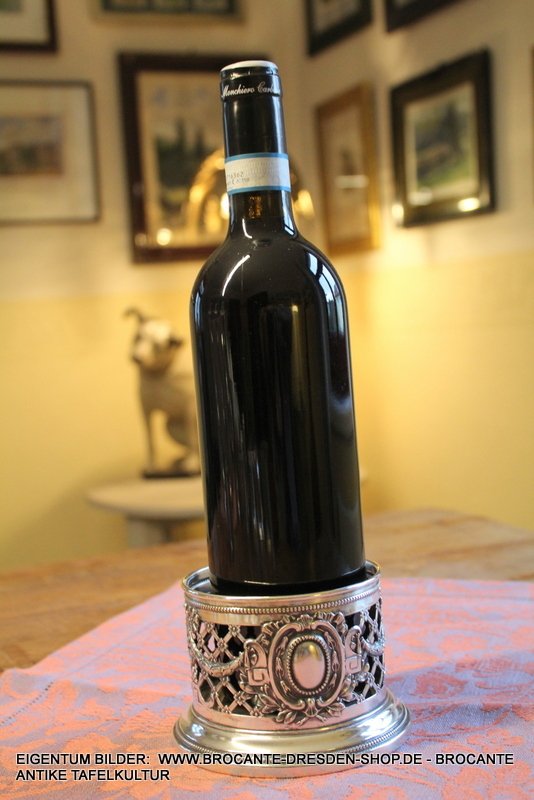 Weinflaschenhalter - Flaschenhalter -  Versilbert WMF Empire um 1890